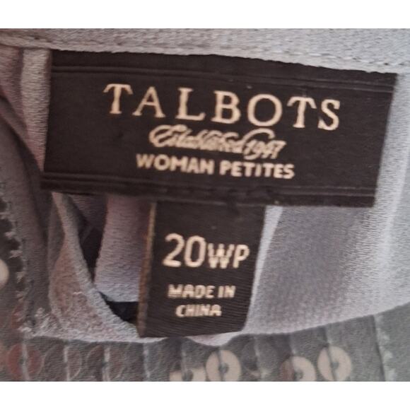 Talbots Women 20W Petite Dusty Blue Sequin Panel Chiffon Dressy Blouse - Picture 4 of 5